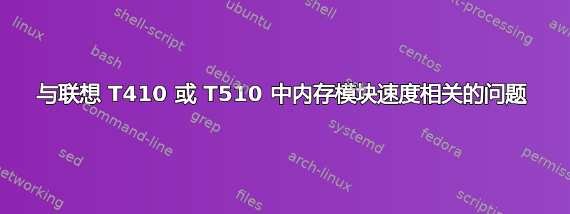 与联想 T410 或 T510 中内存模块速度相关的问题