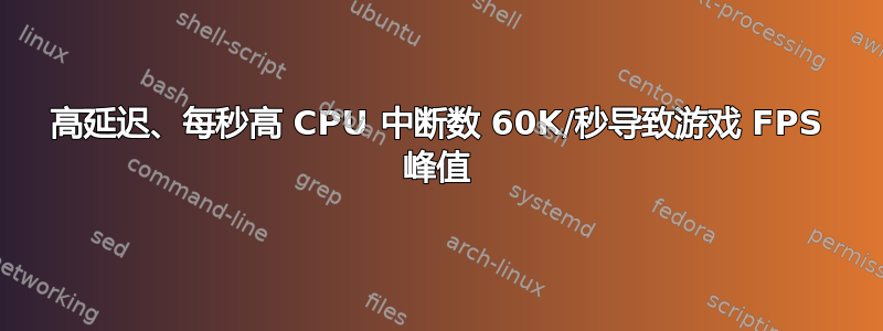 高延迟、每秒高 CPU 中断数 60K/秒导致游戏 FPS 峰值