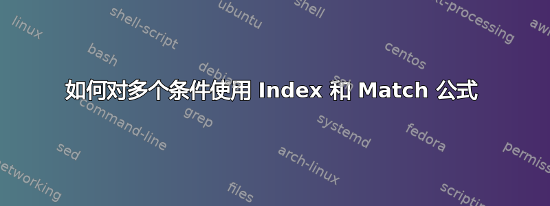 如何对多个条件使用 Index 和 Match 公式