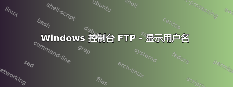 Windows 控制台 FTP - 显示用户名