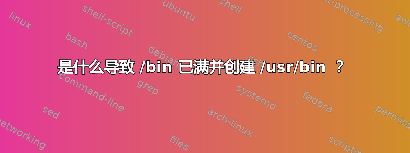 是什么导致 /bin 已满并创建 /usr/bin ？