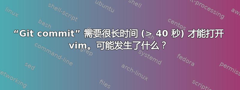 “Git commit” 需要很长时间 (> 40 秒) 才能打开 vim。可能发生了什么？