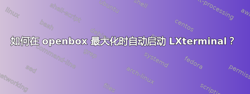 如何在 openbox 最大化时自动启动 LXterminal？