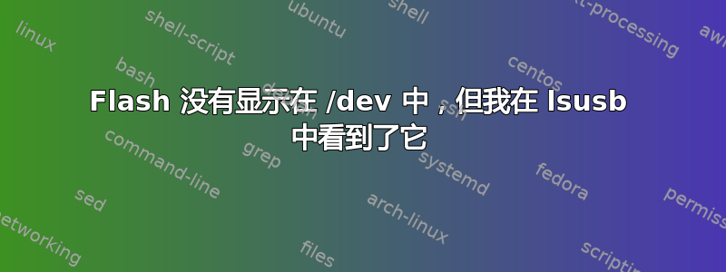 Flash 没有显示在 /dev 中，但我在 lsusb 中看到了它