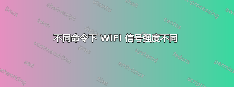 不同命令下 WiFi 信号强度不同