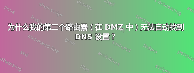 为什么我的第二个路由器（在 DMZ 中）无法自动找到 DNS 设置？