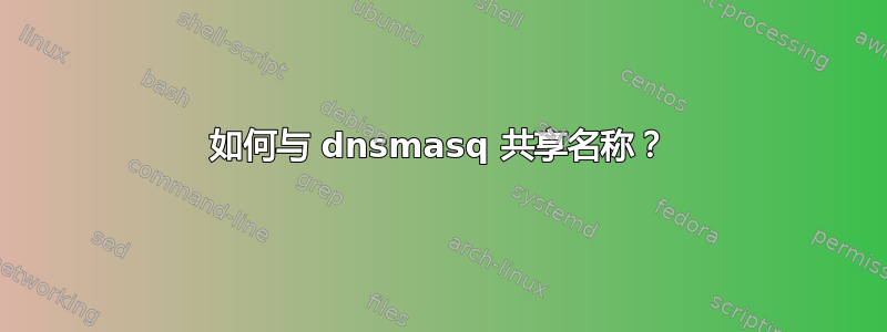 如何与 dnsmasq 共享名称？