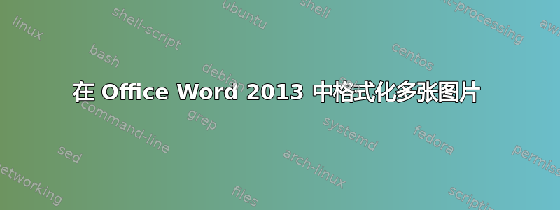 在 Office Word 2013 中格式化多张图片