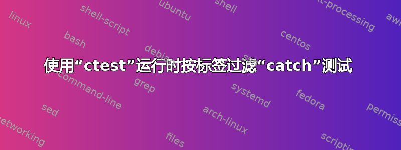 使用“ctest”运行时按标签过滤“catch”测试