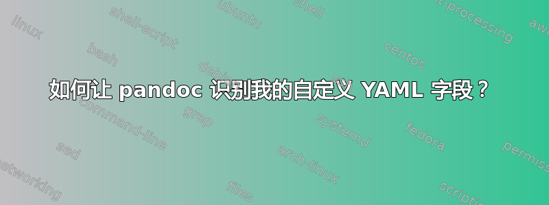 如何让 pandoc 识别我的自定义 YAML 字段？