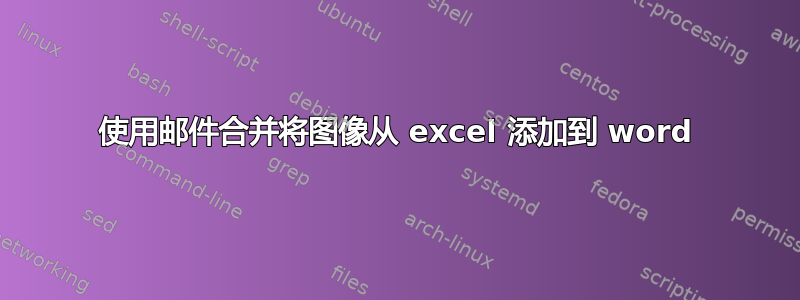 使用邮件合并将图像从 excel 添加到 word