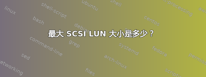 最大 SCSI LUN 大小是多少？