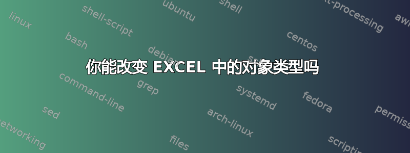 你能改变 EXCEL 中的对象类型吗