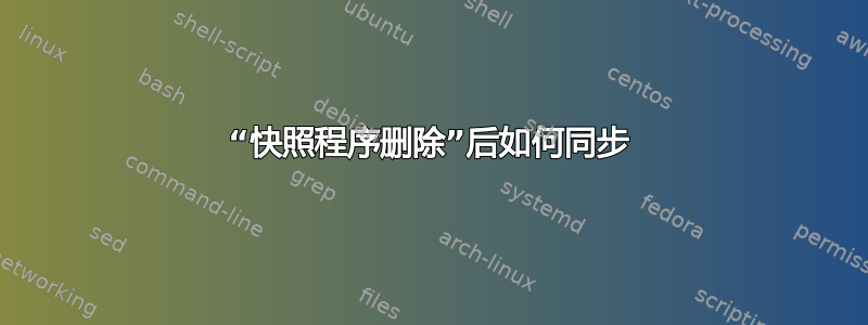 “快照程序删除”后如何同步