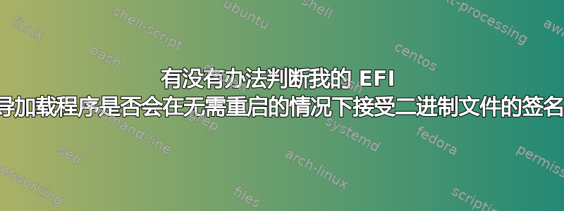 有没有办法判断我的 EFI 引导加载程序是否会在无需重启的情况下接受二进制文件的签名？