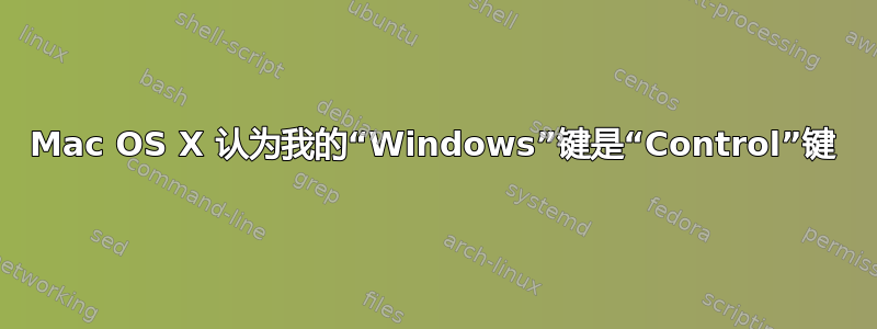 Mac OS X 认为我的“Windows”键是“Control”键