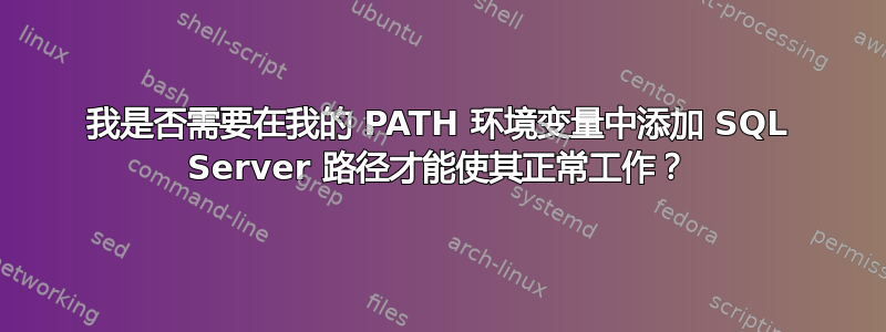 我是否需要在我的 PATH 环境变量中添加 SQL Server 路径才能使其正常工作？