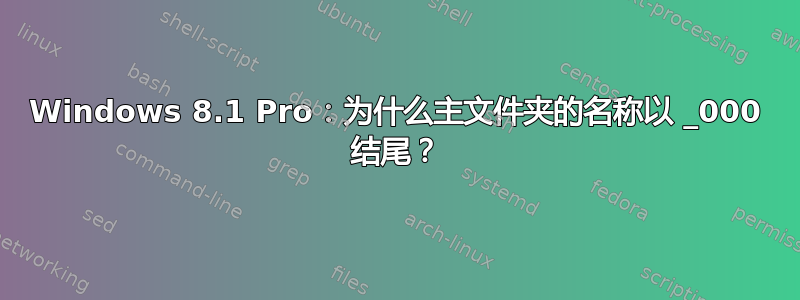 Windows 8.1 Pro：为什么主文件夹的名称以 _000 结尾？