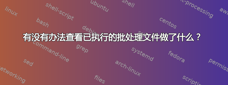 有没有办法查看已执行的批处理文件做了什么？