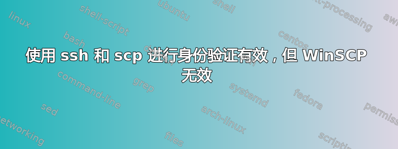 使用 ssh 和 scp 进行身份验证有效，但 WinSCP 无效