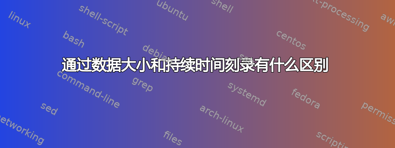 通过数据大小和持续时间刻录有什么区别