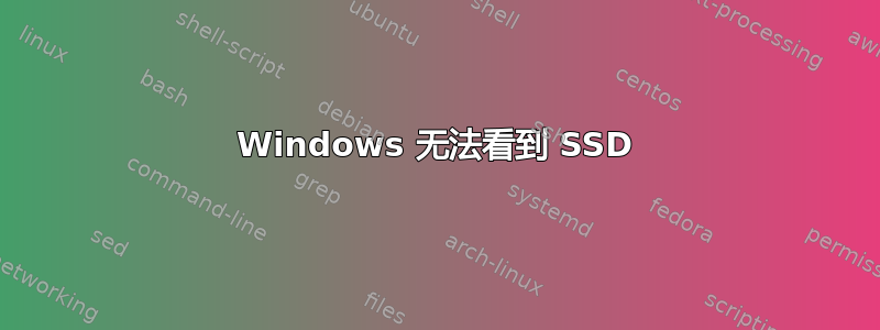 Windows 无法看到 SSD