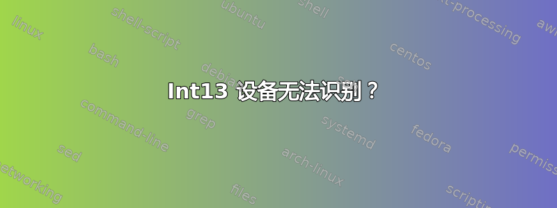 Int13 设备无法识别？