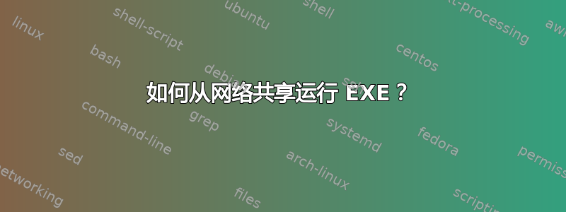 如何从网络共享运行 EXE？