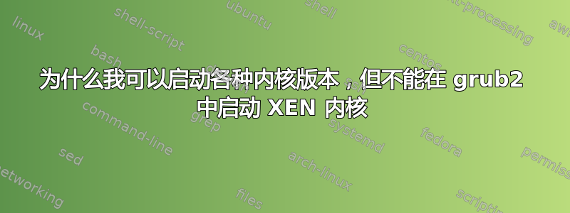 为什么我可以启动各种内核版本，但不能在 grub2 中启动 XEN 内核