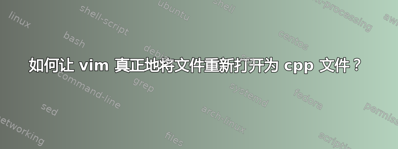 如何让 vim 真正地将文件重新打开为 cpp 文件？