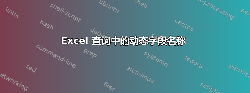 Excel 查询中的动态字段名称