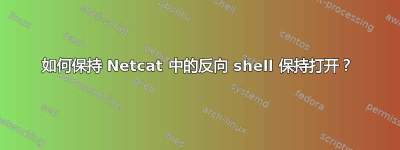 如何保持 Netcat 中的反向 shell 保持打开？