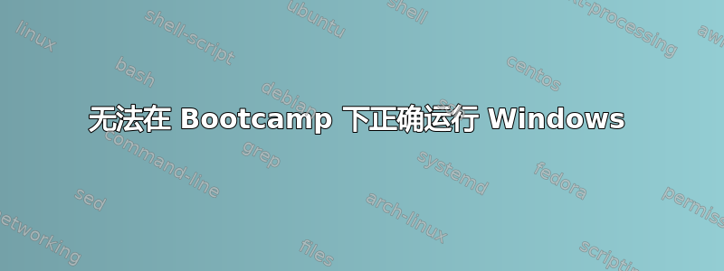 无法在 Bootcamp 下正确运行 Windows