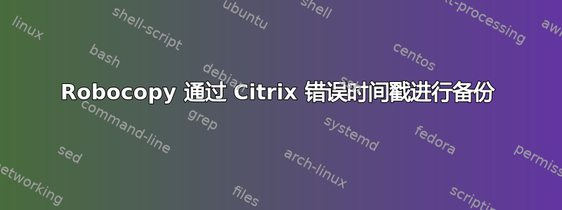 Robocopy 通过 Citrix 错误时间戳进行备份