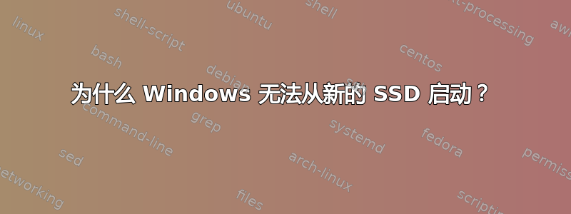 为什么 Windows 无法从新的 SSD 启动？