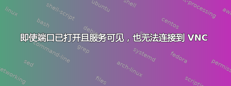 即使端口已打开且服务可见，也无法连接到 VNC