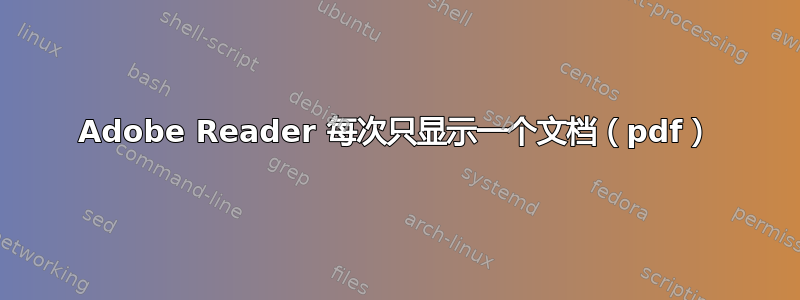 Adobe Reader 每次只显示一个文档（pdf）