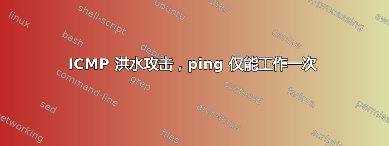 ICMP 洪水攻击，ping 仅能工作一次