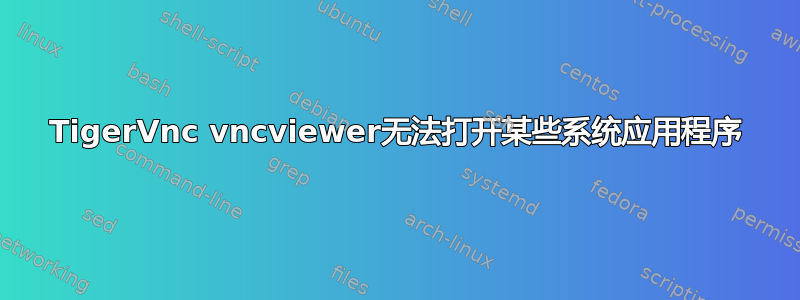 TigerVnc vncviewer无法打开某些系统应用程序