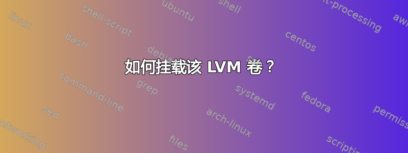 如何挂载该 LVM 卷？