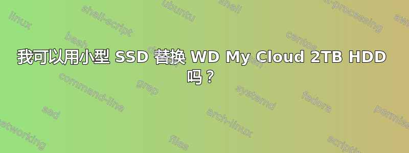 我可以用小型 SSD 替换 WD My Cloud 2TB HDD 吗？