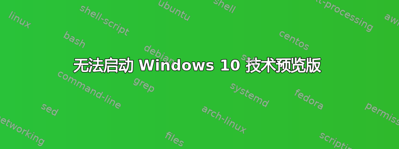 无法启动 Windows 10 技术预览版