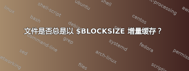 文件是否总是以 $BLOCKSIZE 增量缓存？