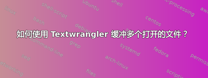 如何使用 Textwrangler 缓冲多个打开的文件？