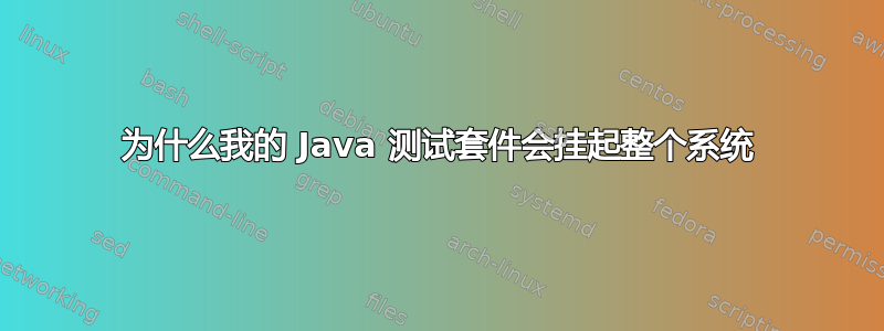 为什么我的 Java 测试套件会挂起整个系统