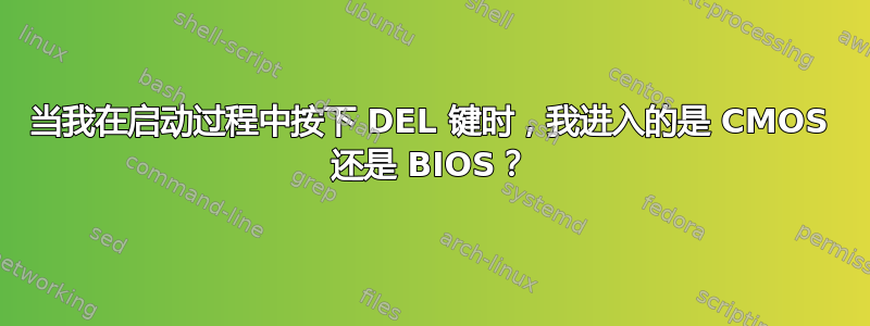 当我在启动过程中按下 DEL 键时，我进入的是 CMOS 还是 BIOS？