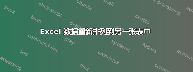 Excel 数据重新排列到另一张表中