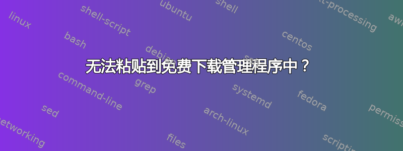 无法粘贴到免费下载管理程序中？