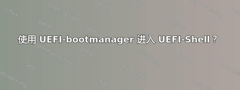 使用 UEFI-bootmanager 进入 UEFI-Shell？