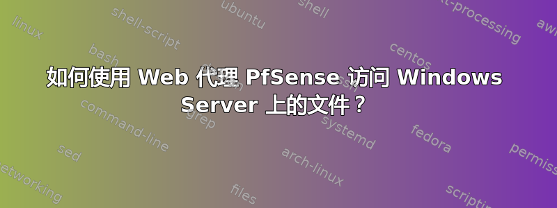 如何使用 Web 代理 PfSense 访问 Windows Server 上的文件？